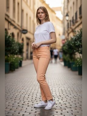 Michael Kors Mid-Rise Izzy Melon Skinny Jeans